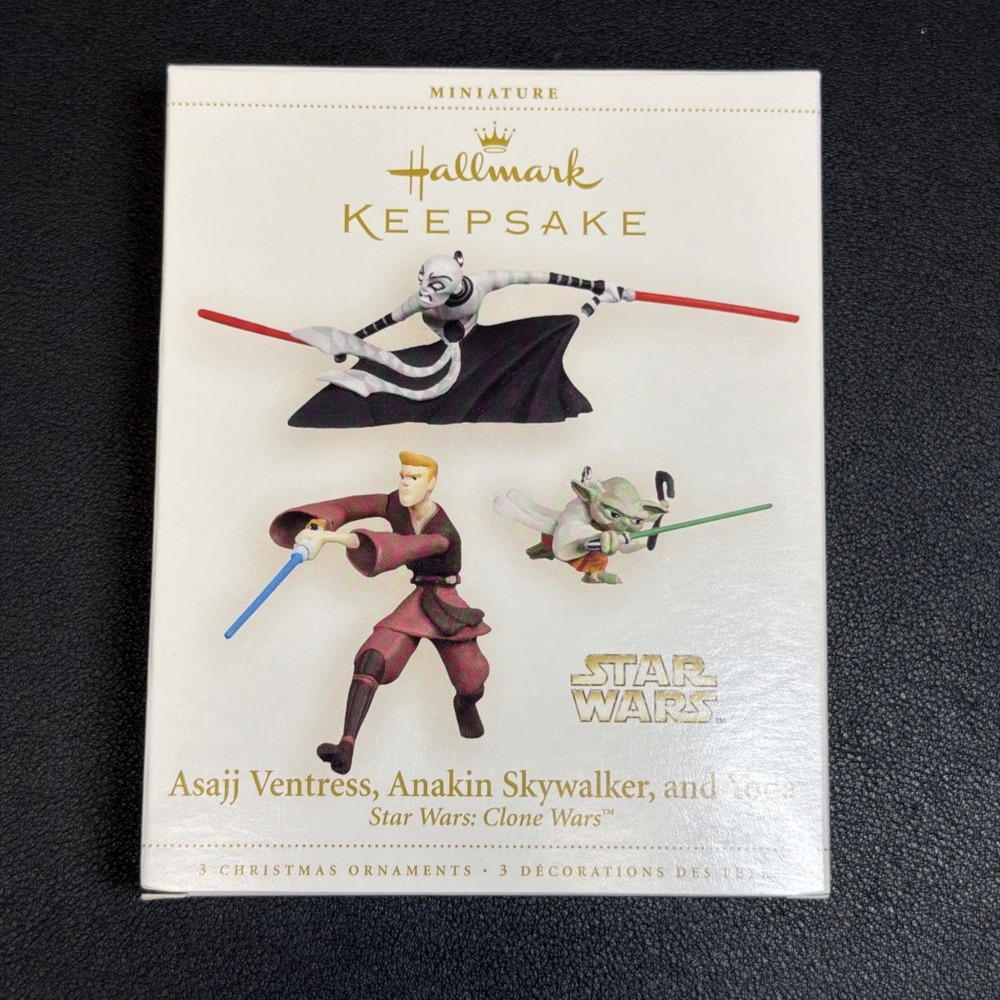 Mini Hallmark Ornaments 2006 Asajj Ventress Anakin Skywalker Yoda Star Wars JB3